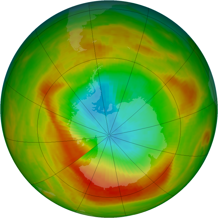 Antarctic ozone map for 01 November 1979